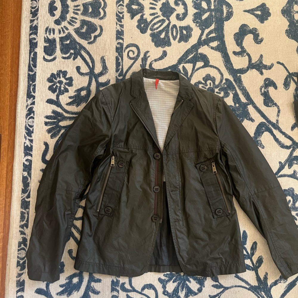 J.Lindeberg Black/green waxed jacket